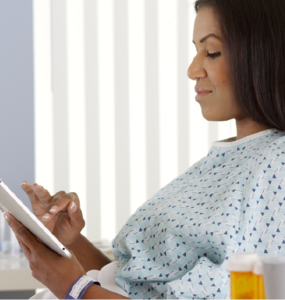 Patient with tablet